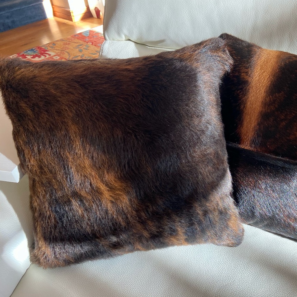 Pillows hair on hide pillows
